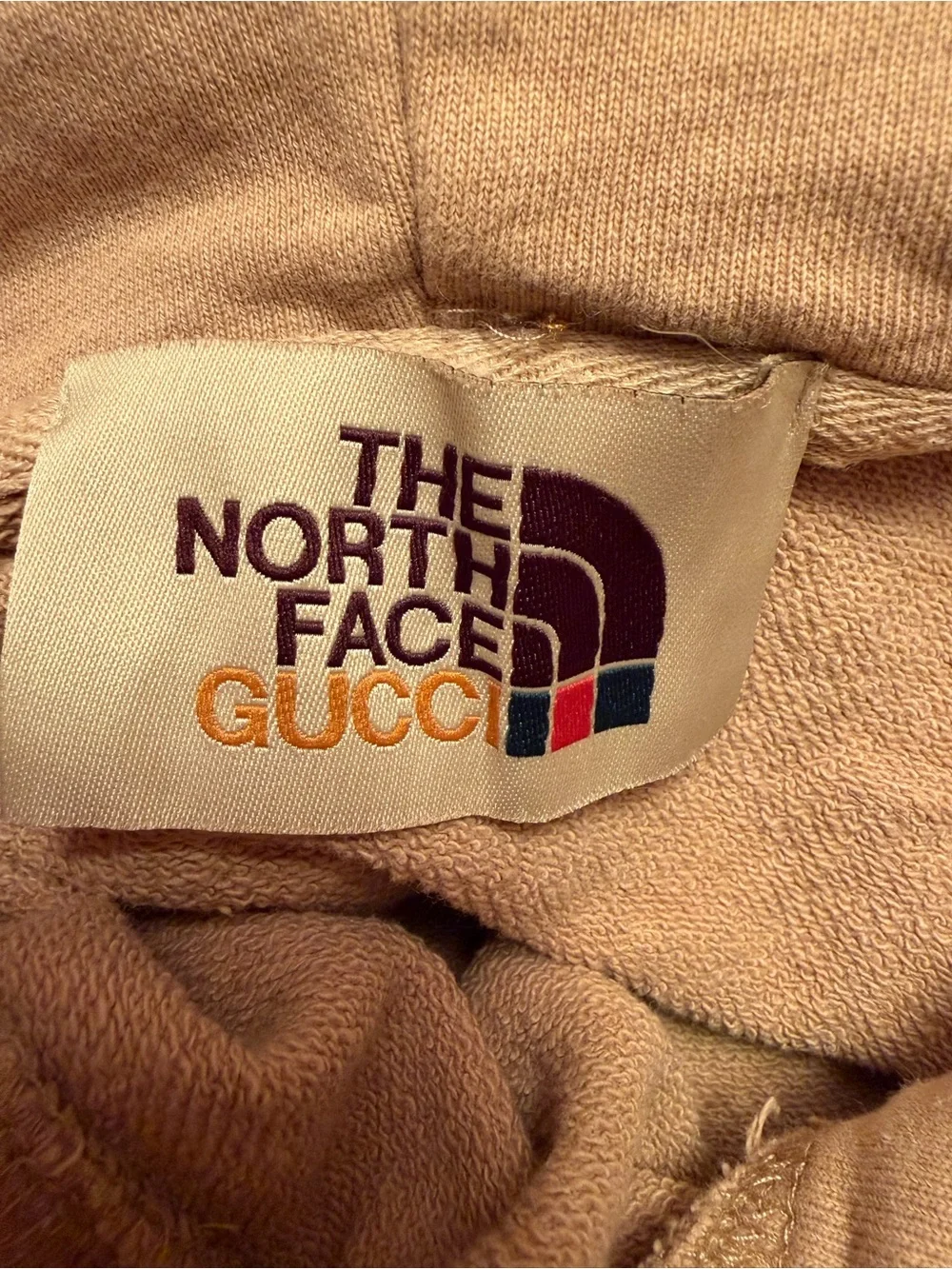 Authentic Gucci x The North Face Beige Logo Hoodie XL Made in Italy